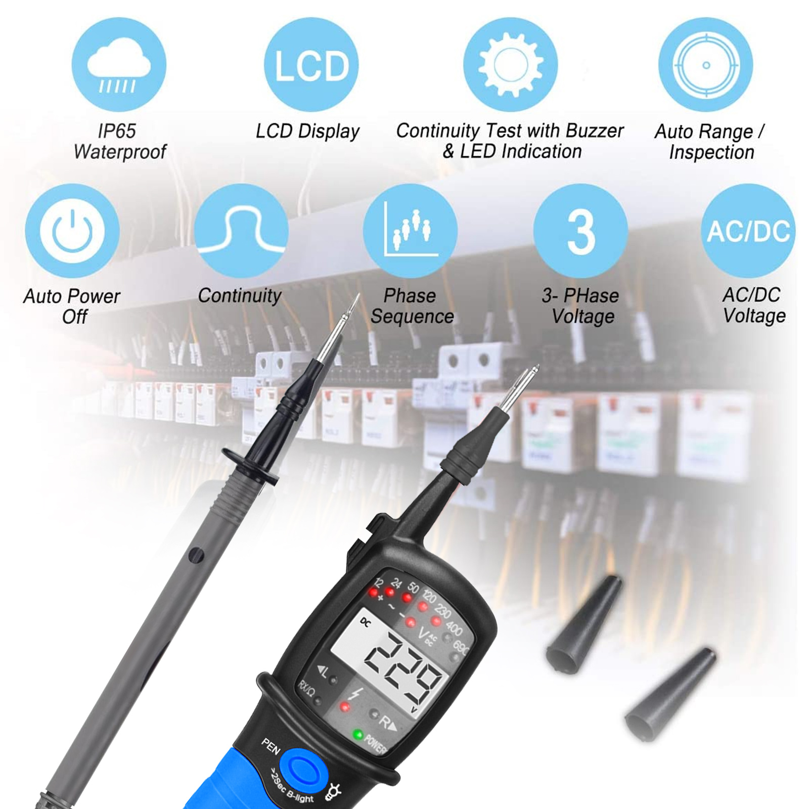 جهاز قياس الجهد الكهربائي AC/D - مراجعة Power Supply Tester وسعره