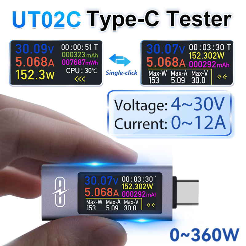 جهاز اختبار UT02C USB بشاشة مل - مراجعة Power Supply Tester وسعره